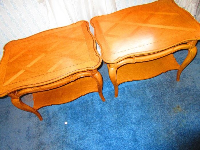 Pair of Side Tables with Lattice Motif Tops
