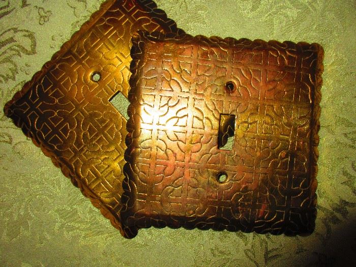 Pair of MCM Brass Switchplates