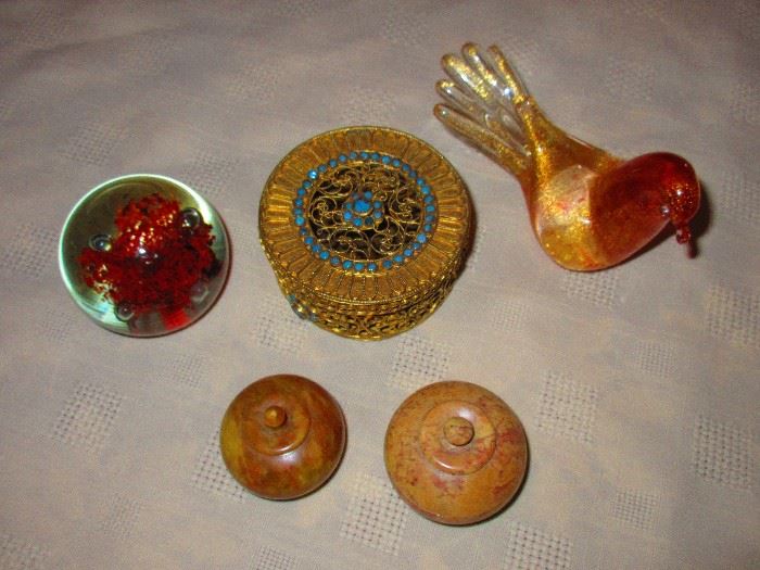 Vintage Boxes and Art Glass