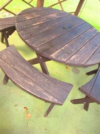 Redwood Table & Benches