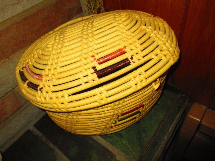 Ethnographic Lidded Basket