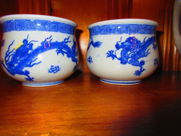 Pair of Chinese Dragon Pots