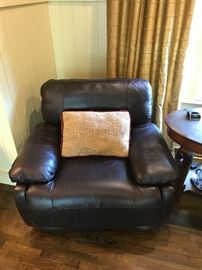 brown leather reclining chair