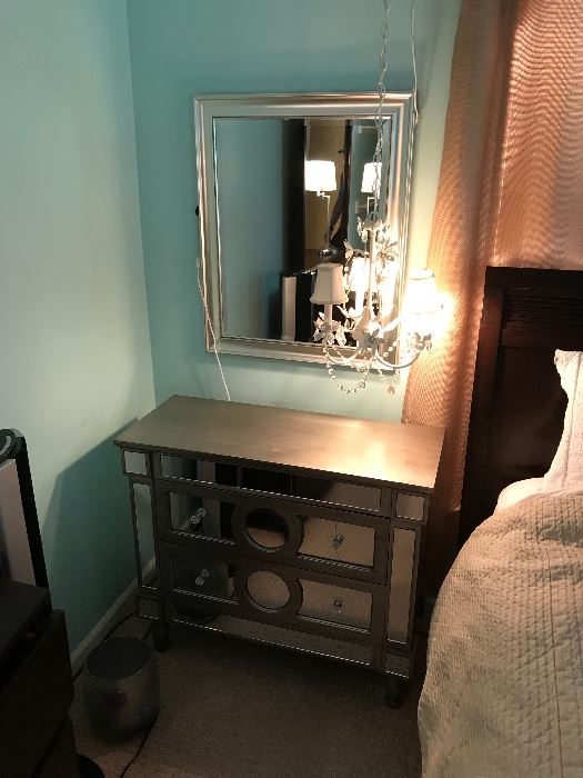 mirrored nightstand (it has some damage)