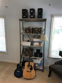 acoustic and electric guitar, stationary storage solution boxes, SHELF has been SOLD