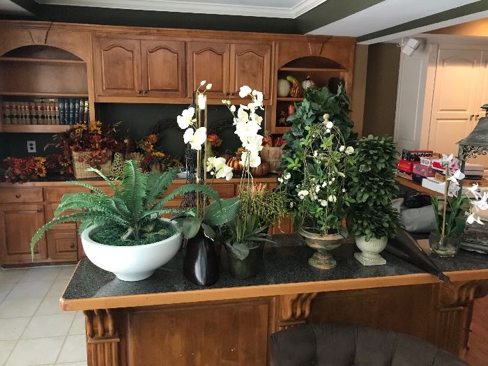 faux floral arrangements, faux orchids