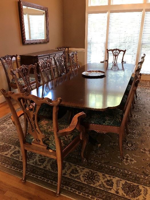 Banquet Size (with leaves) White Furniture Company Dining Room Table and 12 chairs