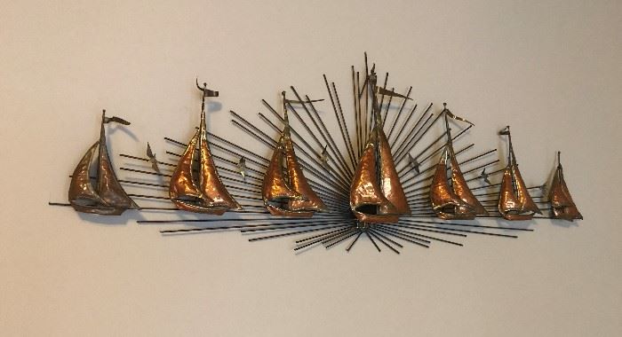 Nautical Ships Wire/copper wall hanging