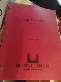 Original signed screenplay for Beatles 4-ever, working title to I Wanna Hold your Hand.  Robert Zemeckis' Directorial debut.