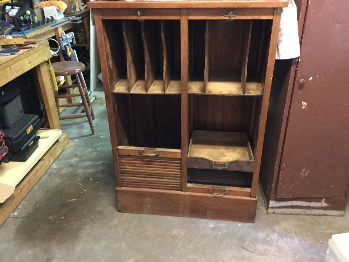 Antique Tambour Cabinet