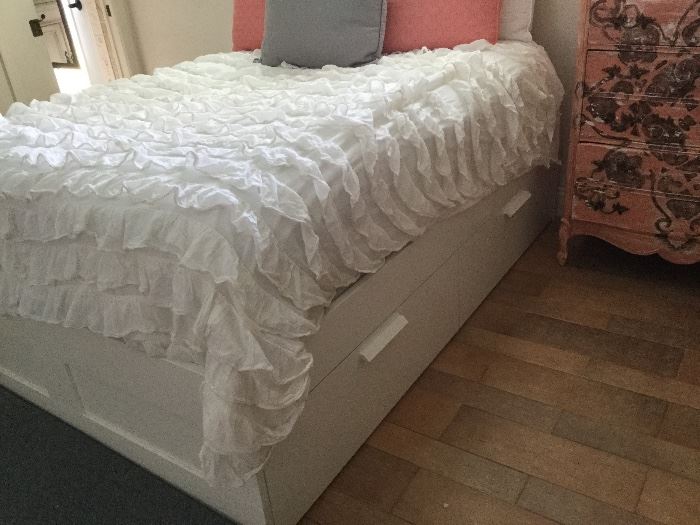 IKEA Double bed with four storage drawers