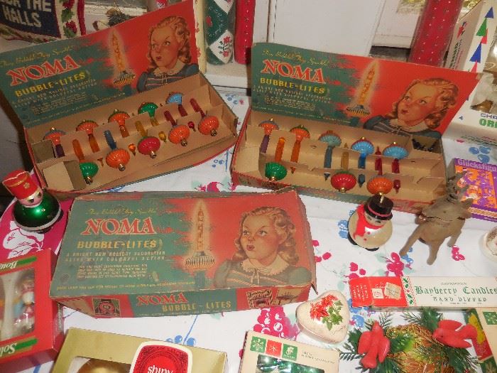 Noma Vintage Bubble Lights in Box (8) Each Box.Front Noma is A TOP of box only