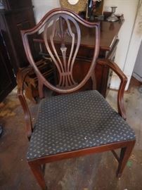 Vintage Mahogany Shield Arm Chair