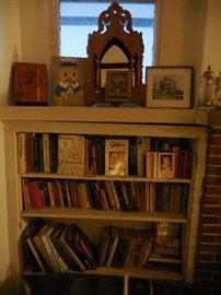 Mantel Book Shelf. Vintage Old Books