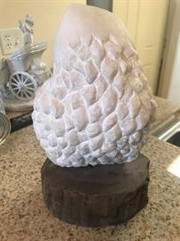 Marble carved owl sculpture