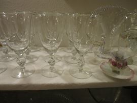 Twist Clear Crystal by Imperial Glass-Ohio, Sweet Teacup Set, 1905,  Candle Wick Vase