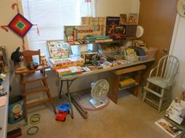 Vintage High Chairs, Games And Books