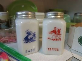 Vintage Hazel Atlas Dutch Windmill Salt and Pepper Shakers