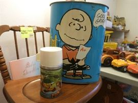 Vintage Disney Ludwig Von Drake Thermos1960s Charlie Brown Metal Trash Can