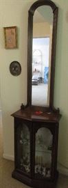 hall mirror and display case