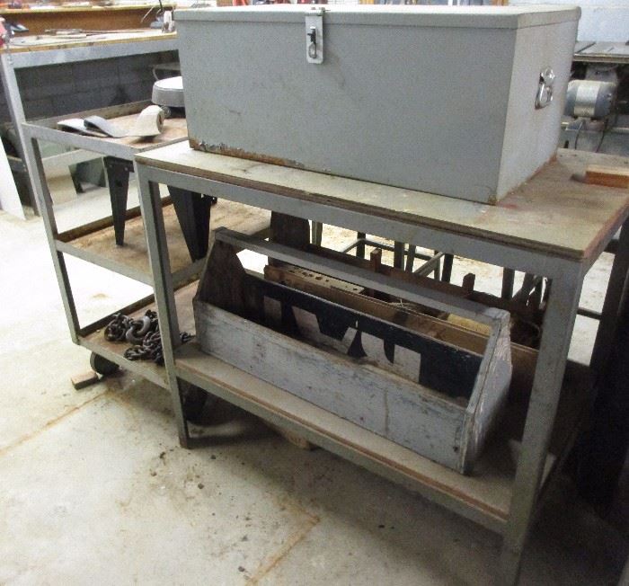 industrial tables and tool boxes