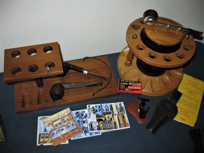 Pipes, Wood Pipe Holders and Smoking Accessories