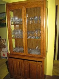 china cabinet.  Collectible crystal glasses and Stemware