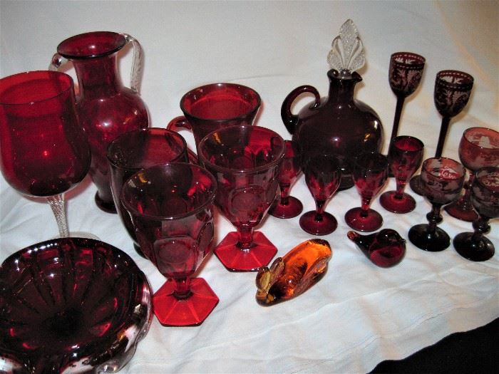 Collectible Red and Cranberry Glass Items