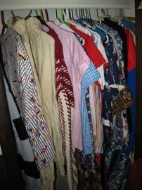 Quantity of Retro and Vintage Clothing size Small to XXL, (Great for Costumes)  Hand Made Knit Sweaters, XL-3XL