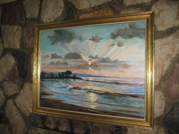 Large Sea Shore Painting