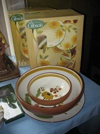 2 Sets of Gibson Stoneware Dishes (Like New In Boxes)