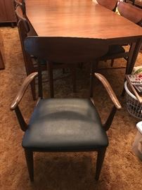 Mid Century Modern dining chair - 4 without arms, two with arms.
