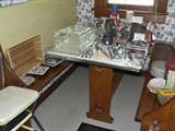Vintage kitchen tools, refrigerator dishes, Cosco step stool