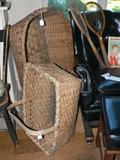 Huge antique blanket basket and large garden basket