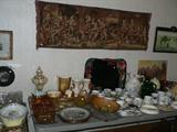 Italian tapestry, miscellaneous glassware