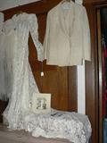 1938 wedding dress and suit with picture - excellent condition