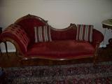 Victorian fainting couch. C1920. H: 36"; D: 27"; L: 78"