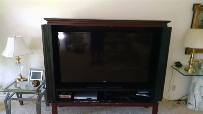 Large TV , TV cabinet 