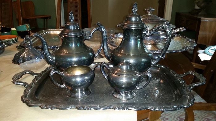 Heavy silver plate coffee and tea service