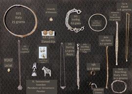 Jewelry - 14k, Sterling,  Pewter and more. 