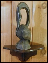 Hand carved Jamaican  Art sculpture -waterbird 14 inches tall