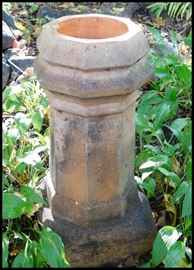 Old English chimney pot. It is 24 inches tall with a 7 inch diameter opening. Would make a great planter, too. 