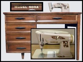 Singer Slant O Matic Rocketeer 503A. This was the Rolls Royce of sewing machines back in the 1960s.
