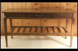 Credenza with drawer and slat shelf - 47 inches wide, 16 inches deep, 25 inches tall