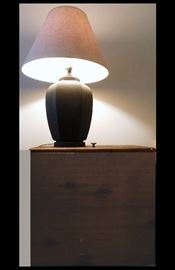  Wood box and ceramic lamp