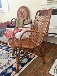 Franco Albini style vintage rattan chair