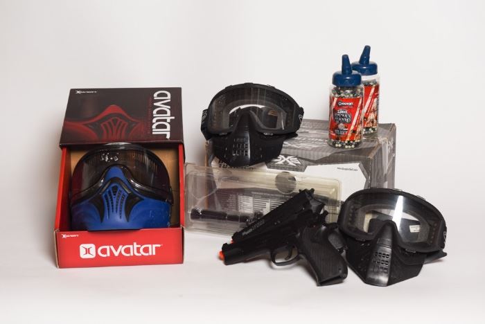 Avatar Paintball Mask And Variety Of Paintball Items