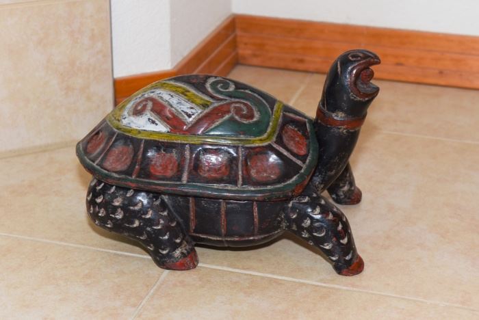 Wooden Turtle With Storage