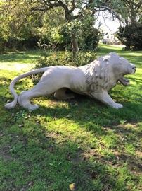 Life-size lion statue