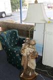 LARGE LAMP W/FIGURINES